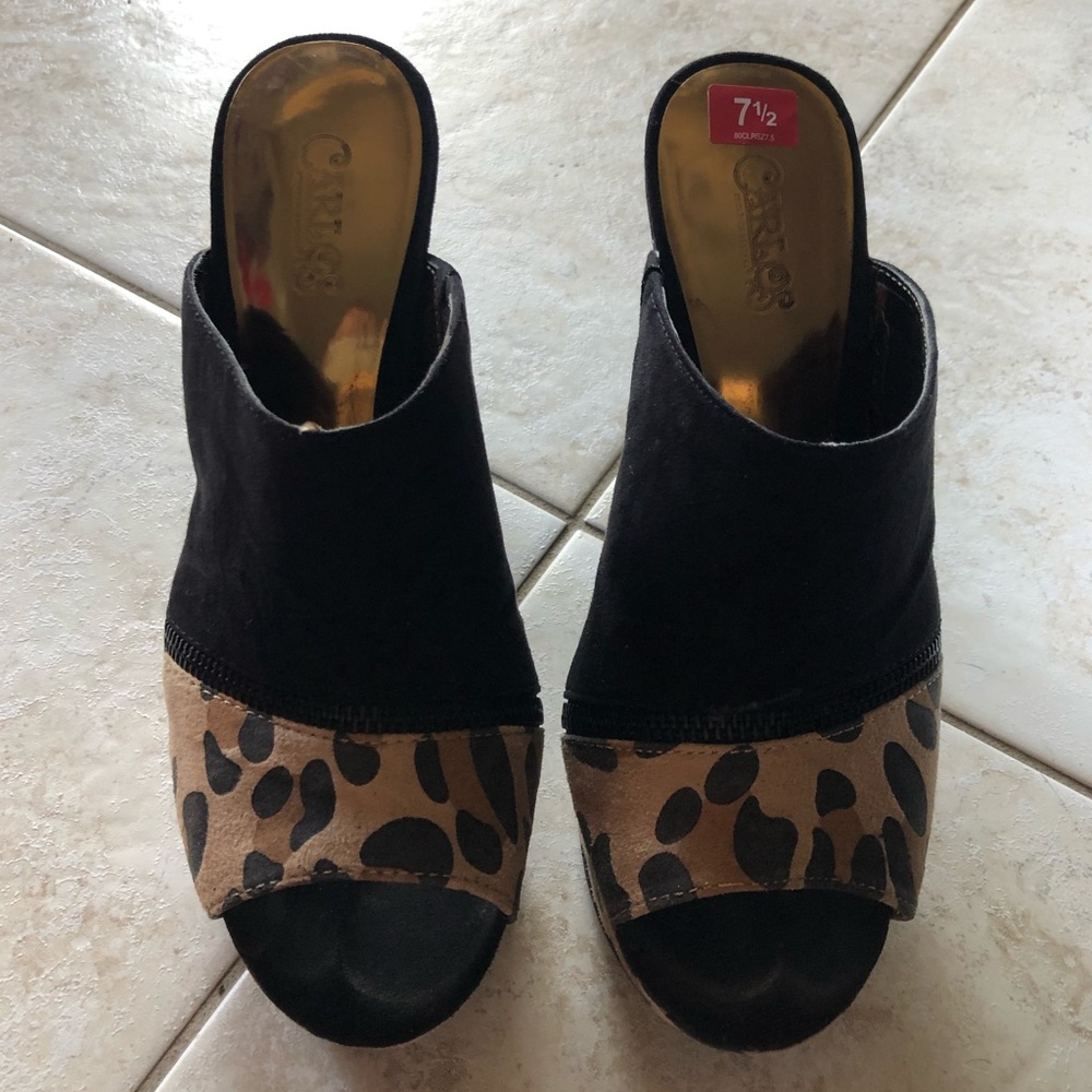 Carlos Santana Leopard Wedges